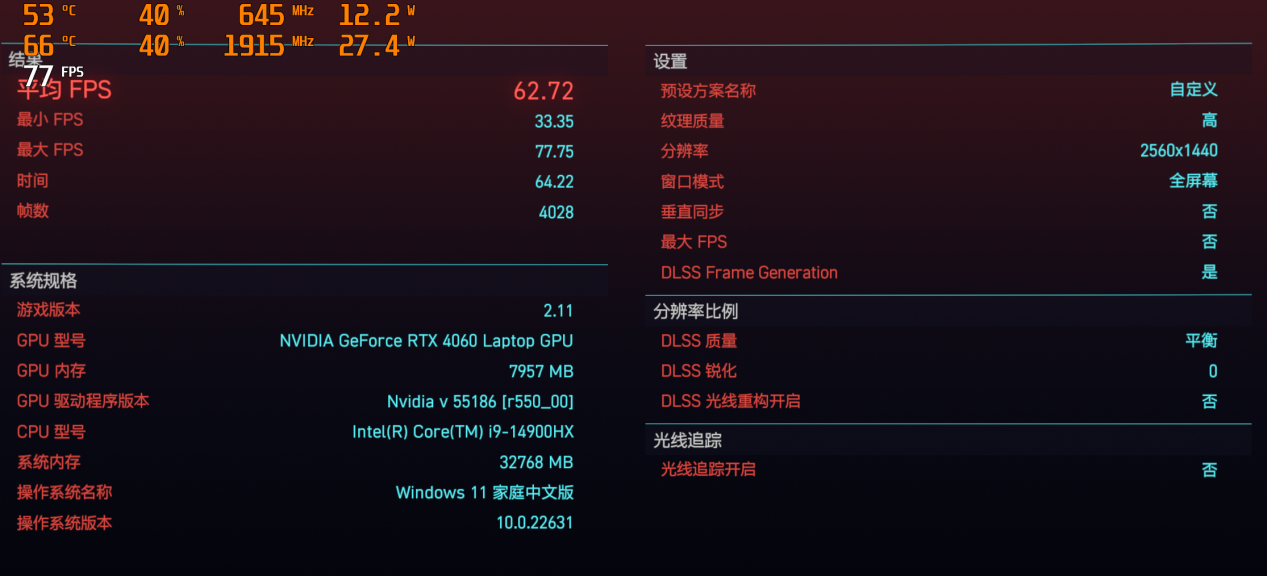 2077PD充电DLSS平衡