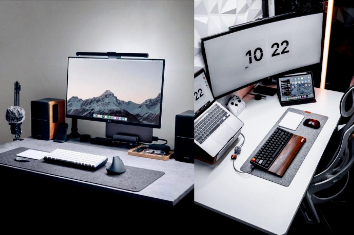 桌子上摆放着几台电脑

描述已自动生成