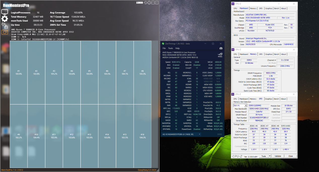 双槽主板 UCLK分频9200过测